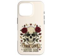 Carcasa para iPhone 16 Pro Arte gótico del Tatuaje de Las Rosas del Amor Verdadero Nunca morirá