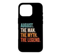 Carcasa para iPhone 16 Pro August The Man The Myth The Legend Nombre August
