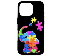 Carcasa para iPhone 16 Pro Autism Elephant Gift Autism Awareness Autistic Black