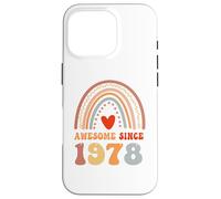 Carcasa para iPhone 16 Pro Awesome Since 1978 48th Birthday Boho Rainbow 48 Years Old