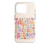 Carcasa para iPhone 16 Pro Ayudando a Little Minds Bloom Teacher Floral Mariposa Manzana