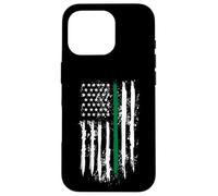 Carcasa para iPhone 16 Pro Back The Green Thin Green Line American Flag Border Patrol