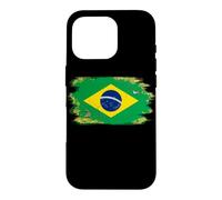 Carcasa para iPhone 16 Pro Bandera de Brasil Orgullo Brasileño Ilustrado Grunge Tattered