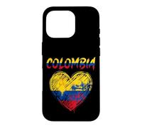 Carcasa para iPhone 16 Pro Bandera de corazón Love Colombia