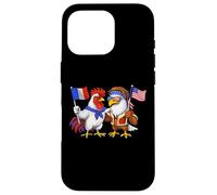 Carcasa para iPhone 16 Pro Bandera de Francia y Estados Unidos Raíces