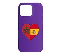 Carcasa para iPhone 16 Pro Bandera España Marruecos Aficionados Marroquíes Españoles