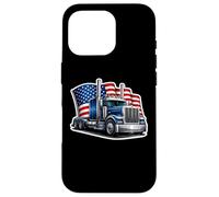Carcasa para iPhone 16 Pro Bandera patriótica de Camionero Americano Camionero Patriota