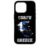 Carcasa para iPhone 16 Pro Bandera Retro de Grecia Envejecida de Corfú