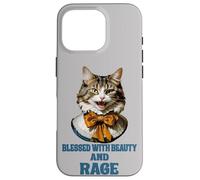 Carcasa para iPhone 16 Pro Bendecida con Belleza y Furia, Sassy Cat Kitty