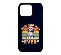 Carcasa para iPhone 16 Pro Best Cavachon Dog Dad Ever Funny Retro Pet Owner & Lover