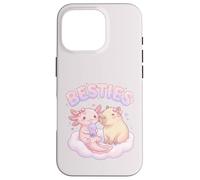 Carcasa para iPhone 16 Pro Besties Axolotl Capybara Bubble Tea Lindo Kawaii Anime Animal