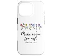 Carcasa para iPhone 16 Pro Bible Verse Matthew 11 28 Make Room for Rest Trust God Jesus
