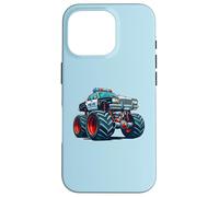 Carcasa para iPhone 16 Pro Big Wheels Police Car Vehicle Kids Boys Monster Truck