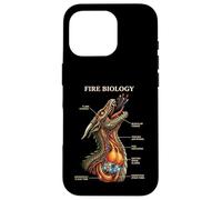 Carcasa para iPhone 16 Pro Biología del Fuego Dragón Nerd Anatomía Diagrama de Ciencias Míticas