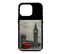 Carcasa para iPhone 16 Pro Black & White Retro Real London with Big Ben, London Skyline