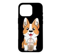 Carcasa para iPhone 16 Pro Boba Milk Tea Corgi Dog Puppy Lover Kawaii Anime japonés