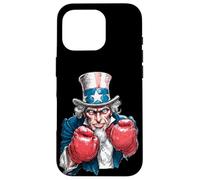Carcasa para iPhone 16 Pro Boxeo patriótico con Sam y Cool Top Hat Uncle