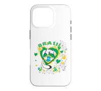 Carcasa para iPhone 16 Pro Brasil-Brasil - Corazón de Gato Lindo Amante de la Bandera de Brasil