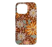Carcasa para iPhone 16 Pro Brown Flowers Meadow Floral Retro Groovy Aesthetic Women