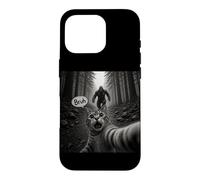 Carcasa para iPhone 16 Pro Bruh Cat Selfie Bigfoot Sasquatch Scared Cat Meme Gráfico