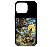Carcasa para iPhone 16 Pro Bulldog Francés Noche Estrellada Van Gogh Lindo Perro Aullando