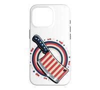 Carcasa para iPhone 16 Pro Butcher American Flag Meat Cutter Cleaver Patriotic