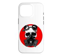 Carcasa para iPhone 16 Pro Calavera con máscara de Gas y Gafas Steampunk de Terror Halloween