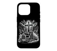 Carcasa para iPhone 16 Pro Camionero Jesús Semi Truck God Christian Bible Driver Big Rig