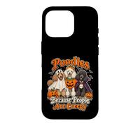 Carcasa para iPhone 16 Pro Caniches Porque la Gente es Espeluznante Divertido Halloween Perro mamá D