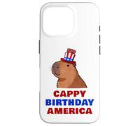 Carcasa para iPhone 16 Pro Cappy Birthday America 250 Years Cute Capybara American