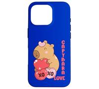 Carcasa para iPhone 16 Pro Capybara Valentine XO Love Hearts Día de San Valentín