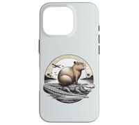 Carcasa para iPhone 16 Pro Capybara Zen en cocodrilo - Regalo de Animales exóticos Divertido