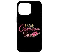 Carcasa para iPhone 16 Pro Caravana Babe Lets Camp Rosa Camper Life Funny Camping