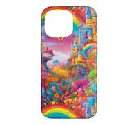 Carcasa para iPhone 16 Pro Castillo Rainbow Fairytale Magical Princess Design