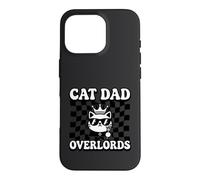 Carcasa para iPhone 16 Pro Cat Dad Overlords Funny Feline Master Retro Checkered