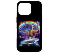 Carcasa para iPhone 16 Pro Cat Riding Dinosaur Trex UFO Taco Donuts In Galaxy