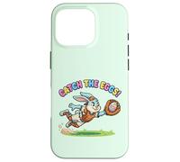 Carcasa para iPhone 16 Pro Catch The Eggs Funny Easter Bunny Buceo Catch Baseball Boys