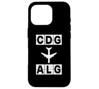 Carcasa para iPhone 16 Pro CDG a ALG Ruta de avión París Argel