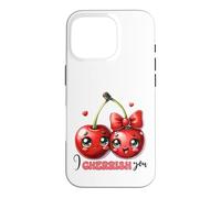 Carcasa para iPhone 16 Pro Cerezas Kawaii I Cherrish You Pareja Amor Fruta