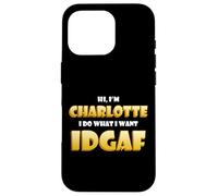Carcasa para iPhone 16 Pro Charlotte Costume Idgaf Meme Funny Char Costume Charlottes
