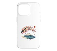 Carcasa para iPhone 16 Pro Cherry Blossom Mount Fuji Japanese Ukiyo-e Sakura Art