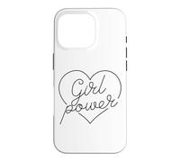 Carcasa para iPhone 16 Pro Chica Poder Corazón Amor Mujeres poderosas Fuerte Empoderar Mujer
