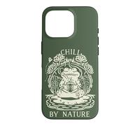 Carcasa para iPhone 16 Pro Chill by Nature Cottagecore Frog Meditation Vintage Badge