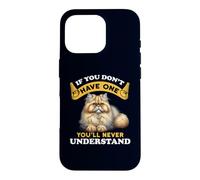 Carcasa para iPhone 16 Pro Chinchilla Gato Persa Mamá/Papá Divertido Gato Dueño Humor