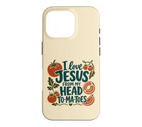 Carcasa para iPhone 16 Pro Christian Tomate Pun I Love Jesus from My Head