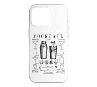 Carcasa para iPhone 16 Pro Coctelera Bartender Bar Bebidas Alcohólicas Patente Vintage