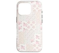 Carcasa para iPhone 16 Pro Colcha de Encaje Collage Floral Patchwork Girly Coquette Romántico