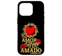 Carcasa para iPhone 16 Pro con Amor Eterno te he Amado, versículo Jeremías 31:3