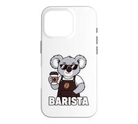 Carcasa para iPhone 16 Pro Cool Koala Barista Coffee Gráfico de Carrera