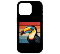 Carcasa para iPhone 16 Pro Cool Tucán Retro Puesta de Sol Vintage Amante de pájaros Desgastados